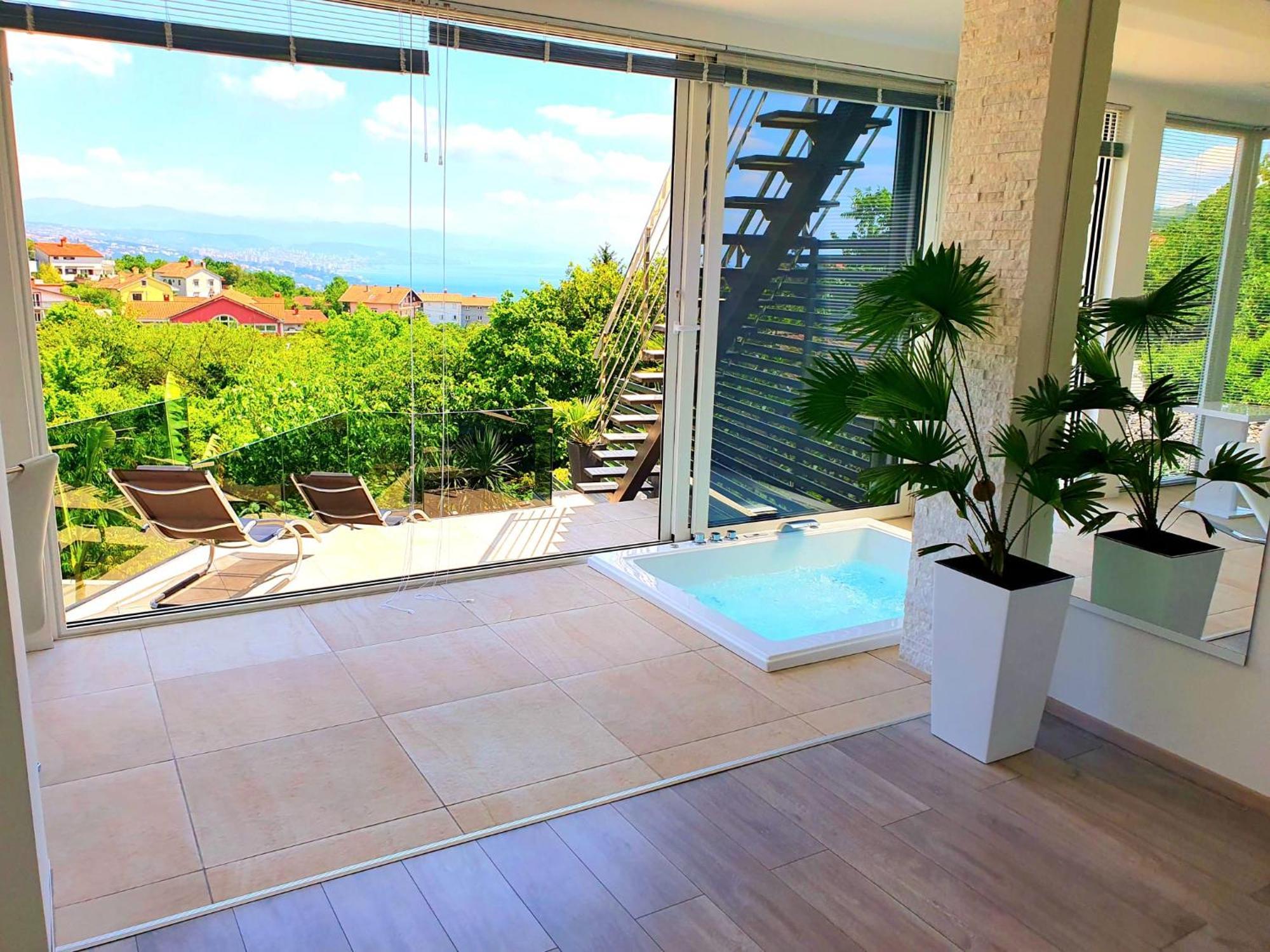 Jacuzzi Penthouse Apartment Matulji Ruang foto